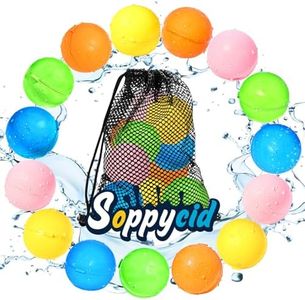 SOPPYCID 15PCS Reusable Water Balloons Quick Fill, Pool Bath Toys for Kids, Summer Water Toy for Boys Girls, Water Bomb Balls Family Water Ballon Fights for Summer Party, Pool Party, Camping Trip