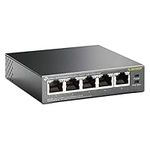 TP-Link 5-Port Gigabit Desktop PoE Switch with 4-Port PoE+, 65 W for all PoE ports, Metal Casing, Plug and Play, Ideal for IP Surveillance and Access Point(TL-SG1005P)