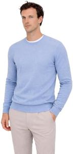 State Cashmere Men's Essential Crewneck Sweater 100% Pure Cashmere Classic Long Sleeve Pullover (Bella Blue, Small)