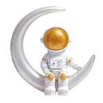 Street27® Cute Outer Space Astronaut Figurine Action Figure Toys Statue for Showpiece Home Living Room Decor Office Desktop Decoration Car Dashboard, Kids Birthday Party Gift (Moonstar Golden)