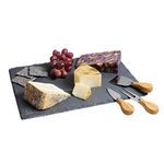 Artesà Slate Cheese Board and Knife Set in Gift Box, 4 Pieces