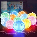 12 Pcs LED Light up Reusable Water Balloons, Pool Beach Water Toys for Boys and Girls, Outdoor Summer Toys for Kids Age 3-12, Magnetic Water Ball for Outdoor Activities