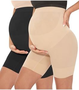 MUSIDORA Maternity Underwear Pregnancy Underwear For Women, Maternity Belly Bands (Nude+Black M)