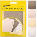 ZEFFFKA Premium Quality Fabric Iron-on Patches Inside & Outside Strongest Glue 100% Cotton Shades of Brown Beige Khaki Repair Decorating Kit 12 Pieces Size 3" by 4-1/4" (7.5 cm x 10.5 cm)