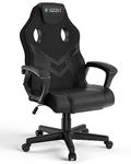 bigzzia Gaming Chair Ergonomic Computer Chair Height Adjustment with Fixed Armrest (Black)