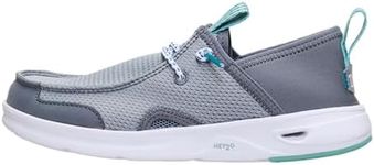 HEYDUDE Unisex Youth Wally Hey2O Wander Slip On Mesh Shoe, Charcoal Size 4 | Built for Water, Lightweight with Quick Dry