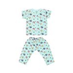 A Toddler Thing 100% Organic Muslin Sleepsuit | Top & Pants | Night Suit for Boys & Girls | Sleepwear Baby Products | Night Wear Rompers | Full Cover Dress | Color: Dollyfin | Blue | Size - 3-6 Months