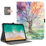 iPad 10th Generation Case, iPad Case 10th Generation Shockproof Protective Case with Pencil Holder, Multi-Angle Viewing Adjustable Stand with Pocket/Hand Strap/Auto Wake Sleep, Seasons Painting Tree