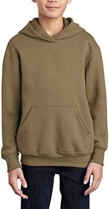 JustBlanks Youth Hoodies for Boys Girls Fleece Sweatshirt Children Pull on Hoody sweatshirt Youth Hooded Sweatshirt - Coyote Brown - XL