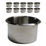 Cup Holder Stainless Steel Jumbo Size Poker Table Lot of 10 Drink Holders