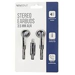 Vivitar Wired Stereo Earbuds, Black