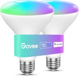 Govee Smart Light Bulbs, 1200 Lumens Dimmable BR30 Bulbs, RGBWW Color Changing Light Bulbs, WiFi & Bluetooth LED Bulbs, 16 Million Colors, Music Sync, Compatible with Alexa, Google Assistant, 2 Pack