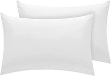 Comfy Nights Pack Of 4 PollyCotton Plain Dyed Easy Iron HouseWife Pillow Cases (White)