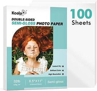 Koala Thin Double Sided Semi-Gloss Photo Paper 8.5X11 Inch 100 Sheets 32LB for Inkjet and Laser Printer for Menu Flyer Print