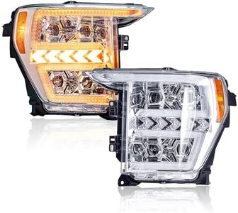 ROVEROLL Projector Led Headlights Assembly Compatible with Ford F150 2021-2023, w/Led Turn Signal, Led DRL, Side Marker, Plug & Play, CREE LED Chips, Passenger and Driver Side, Classic Style