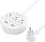 Flat Plug Power Strip with USB Port