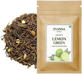 Zyanna Lemon Green Tea - Premium Green Tea with Lemon Peel (100g-50 Cups) Refreshing and Energizing | Brew Hot or Iced Tea