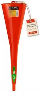 Long Neck Funnel, Oil Funnels for Oil Change, Long Funnels for Transmission Fluid, Automotive Funnel for Gas & Lubricants (12.0 Fluid Ounces, Red)