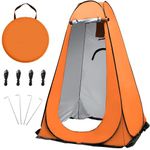 TORIBIO Pop Up Camping Shower Tent, Portable Beach Dressing Changing Room UV/Rain Outdoor Privacy Shelter, UV Shower Enclosure Tents for Outdoor Hiking Beach Picnic Fishing, 3.93ft × 6.24ft H, Orange