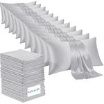 Moonlight Bedding Silver Satin Pillowcases 50 Pack – Soft & Smooth Feels Like Silk Pillowcases for Hair and Skin Care