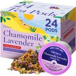 Gya Tea Co Chamomile Lavender Herbal Tea K Cups (24 ct) - Decaf Tea K Cups - Start the Day with Tea Pods - Herbal Tea K Cup Tea Pods 2.0 & 1.0 Tea Gift Set