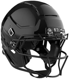 Schutt F7 AiR Youth Football Helmet, Virginia Tech 5-Star Helmet, Lightweight Football Helmet for Youth Football and Middle School, Medium, Molded Gloss Black, Facemask Attached