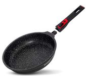 INTIGNIS® Frying Pan Non Stick with Removable Handle | Scratch Resistant & Durable | Induction Ready with Stainless Steel Base | Chemical Free Ceramic Coating | Oven Safe Skillet (28cm Frying Pan)