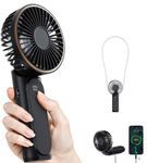 TUNISE Handheld Fan, Portable fan with 4000mAh, Hand Fan with LED Display, 180° Adjustable Rechargeable Fan, 6 Speed, Travel Fan as Power Bank for Home Office Bedroom Outdoor