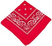 Boolavard 1s, 6s, 9s or 12 Pack Cowboy Bandanas Bandana with Original Paisley Pattern (Red)