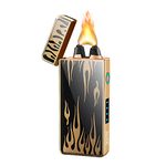 SKRFIRE Arc electric lighter rechargeable usb plasma Lighter cool lighter Windproof Flame Lighter with LED Battery Indicator(Flame)