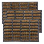 LSC Tuff Scrape Door Mat Heavy Duty Outdoor Doormats Removes Grass, Mud and Dirt 100% Natural Coir Bristle with Rubber Backing Machine Washable Non-Slip Doormats Large (nbs Pack of 3, 40 x 60 cm)