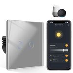 CNBINGO Smart Dimmer Switch for Dimmable LED Light, Voice Control by Alexa, Remote Control by Smart Life App, WiFi Touch Light Switch with Glass Wall Plate, Backlight, Neutral Wire Required
