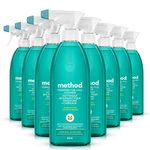 Method Foaming Tub + Tile Cleaner, Bleach-Free and Biodegredable Formula Targets Grime Build up in the Bathroom, Eucalyptus Mint Scent, 828 ml Spray Bottles, 8 Pack, Packaging May Vary