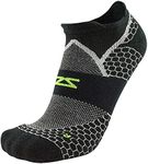 Zensah Merino Wool Running No-Show Socks Grit 2.0 Hiking, Walking, Athletic Cushion Sock for Men & Women - Thermo Regulating and Lightweight for Summer and Winter (X-Large, Charcoal)