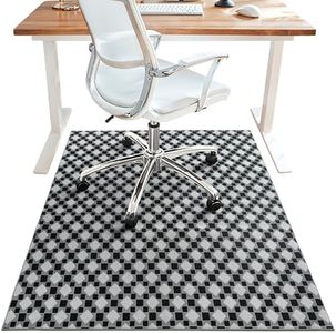 48"x60" Office Chair Mat for Hardwood Tile Floor, Under Desk Carpet Protector for Rolling Computer Chair Mat, Machine Washable Area Rug, Anti-Slip 1/5" Thick Low Pile Thin Floor Mat, Basalt Grey