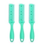 OSALADI 3Pcs Hair Razor Comb Professional Double Sided Hair Thinning Comb Slim Haircuts Tool Hair Cutter Comb Hair Thinning Accessories for Salon, Green