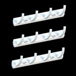 Jinka Plastic Cloth Hooks Hanger (Pack Of 3). No Drill Cloth Hook. Holds Upto 7 Kgs. Stays On Wall For 10+ Years., White