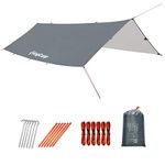 KingCamp Rain Fly Tarp-Lightweight, Portable, Waterproof and UV-Resistant Camping Tent Tarp Perfect for Hammock, Hiking, Fishing, Picnic Or Beach, Only 2.7 lbs (Grey)