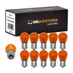 Tek Automotive 588 24V Bulbs for Lorry, PY21W Indicator Bulbs, Truck Bulbs, Indicator Bulbs Orange Light, 581A 24V 21W BAU15S Amber, Off Set Pins - Box of 10