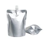 GreenTwish Reusable Aluminium Silver Foil Spout Pouch for Hot and Cold Beverages, Like Tea, Coffee, Milk, Soup, Juice, Gravy, Liquor Etc. - 250 ml (Pack of 200) + 1 Funnel Free