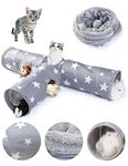 JanYoo Bunny Tunnel Rabbit Hideout Bunny Toys for Rabbits Accessories Guinea Pig Ferret Kitty 3 Ways Collapsible Tunnels