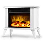 DONYER POWER 13" Height Mini Electric Fireplace Tabletop Portable Heater, 1500W, White Metal Frame,Room Heater,Space Heater