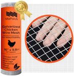 MAPORCH Hardware Cloth Wire Mesh - Galvanized Welded Mesh (15.7'' x 118.1', 1/2 Inch Square) for Chicken Coop, Rabbit & Poultry Fencing