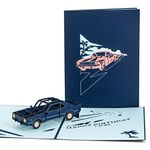 Ribbli Muscle Car (Navy) Handmade 3D Pop Up Card,Greeting Card,Car Card,Birthday Card,For Him,Her,Men,Women,Dad,Husband,Boy,Boyfriend,Brother,Son,Kid,Friend,with Envelope