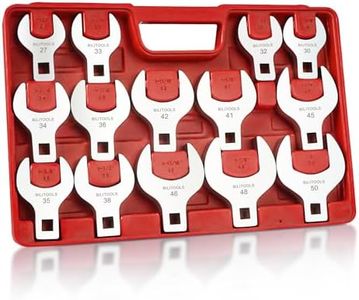 BILITOOLS 14-Piece Jumbo Crows Foot Wrench Set, 1/2" Drive Big Crowfoot Wrench, Metric, 27-50 mm, CR-V Steel