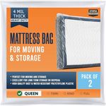 Utopia Home Queen Size Mattress Bag for Moving (2 Pack), 4 Mil Heavy Duty Plastic Storage Bag, Mattress Cover Fits Mattresses up to 14 Inches