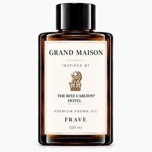 Frave Grand Maison Hotel Diffuser Oil 100ml, 3.38 oz Aroma Oil, Scent Inspired by World’s Most Prestigious Grand Hotels, Aromatherapy Refill Fragrance for Waterless Cold Air Diffusers, Home, Office