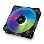 ARCTIC P14 PWM PST A-RGB - PC Fan, 140mm Fan, PC Case Fan, Optimised for Static Pressure, Semi-Passive: 200-1900 rpm (0 rpm <5%), 5V 3 Pin A-RGB LED, Single Fan - Black