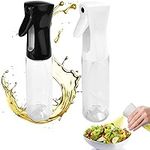 QUCUMER 2 Pcs Oil Spray Bottle,300ml Olive Oil Sprayer Refillable Vinegar Spray Bottle Mister Oil Dispenser Portable Oil Mister BBQ Cooking Spray Bottle with Brush for Air Fryer Kitchen Salad Baking