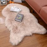 Hugs Living Soft and Fluffy Faux Fur Rug, Chair Cover Seat Pad Sofa Cushion for Living Room and Bedroom (Rose Gold, 29.5" x 47" | 75 x 120 cm)